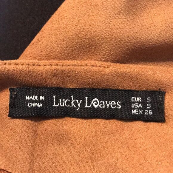 Hippie Boho Bohemian Faux Suede Fringe Skirt Sz S - Picture 8 of 9